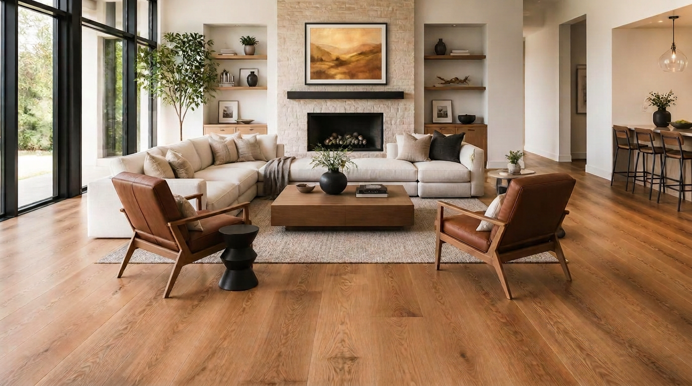 Beautiful hardwood flooring in modern Santa Clara home